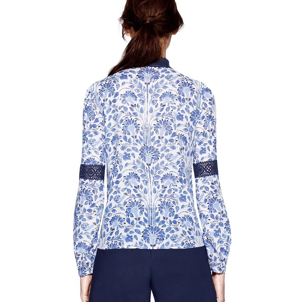 Tory Burch Gracelynn blue tassel top - Picture 2 of 9